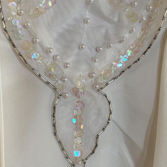 1987 Antique/ Vintage Dress - White with beaded embellishments women's Small - Picture 10 of 16